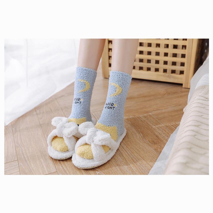 Womens Winter Warm Fuzzy Slipper Socks Cute Animals Socks Set 6 Pairs - CHALIER