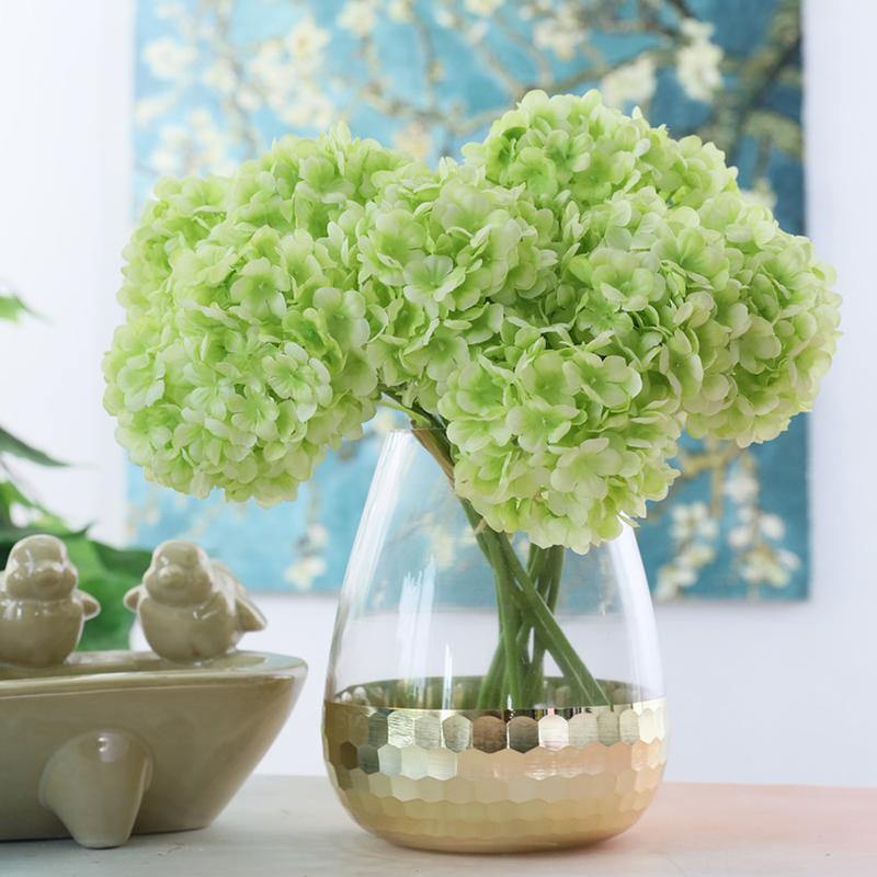 Artificial Flowers Silk Heads Hydrangea with Stems for Wedding Home Shop Party Decoration - CHALIER