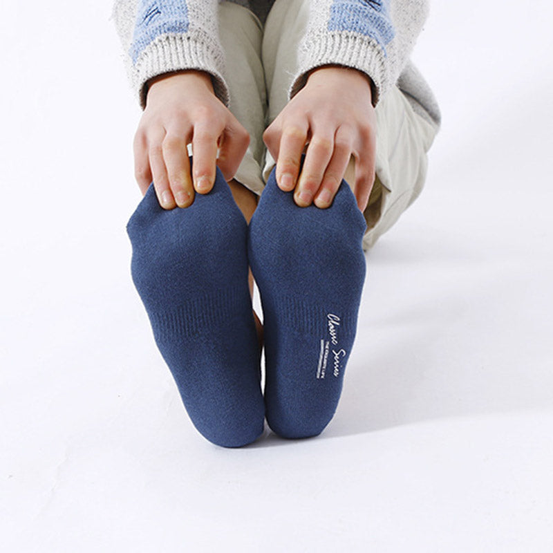 Chalier Men Sports Ankle Socks Mesh Navy Blue Cotton Breathable Socks