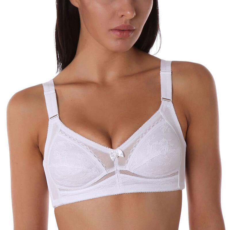 Women's Plus Size Sexy Comfort Strap Satin Push Up Padded Bra - CHALIER