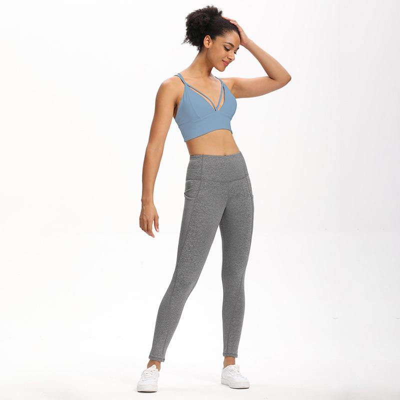 Sports Shockproof Bra Cross Belt Comfortable High Impact Vest Fitness Running Yoga Bralette - CHALIER