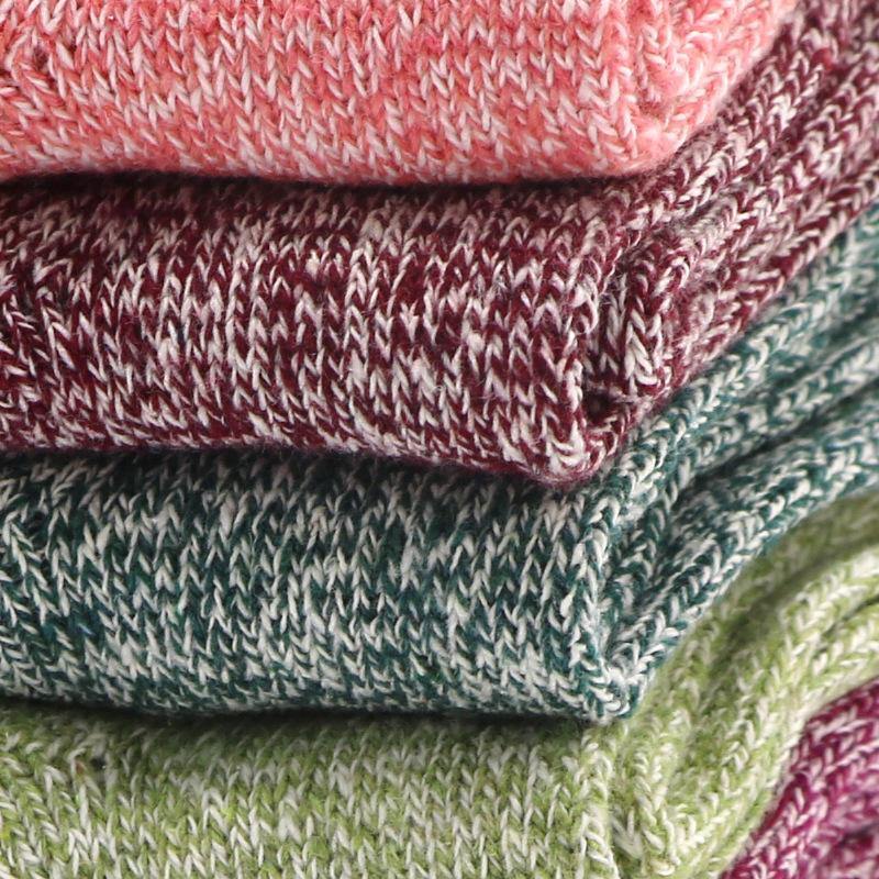 Womens Soft Warm Thick Knit Winter Wool Crew Socks Set 3 pairs - CHALIER