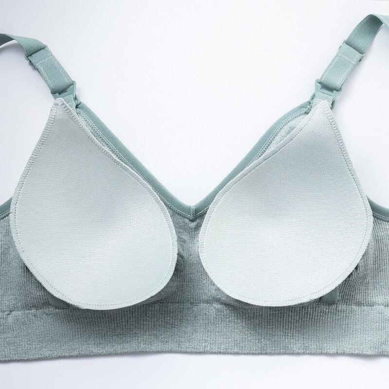 Womens Sleeping Maternity Bra Push-up Breastfeeding Nursing Bra Wirefree