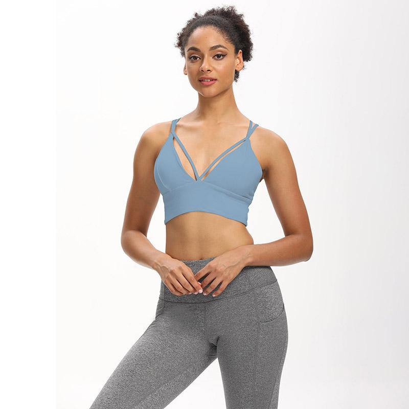 Sports Shockproof Bra Cross Belt Comfortable High Impact Vest Fitness Running Yoga Bralette - CHALIER