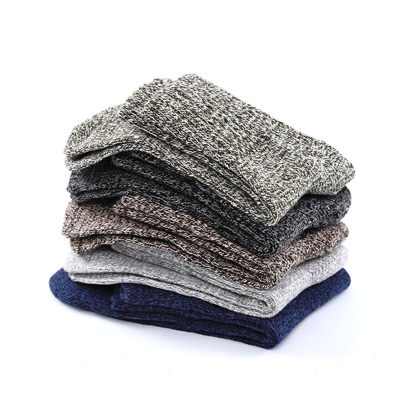 Winter Rabbit Woollen Men Crew Socks 5 Pairs