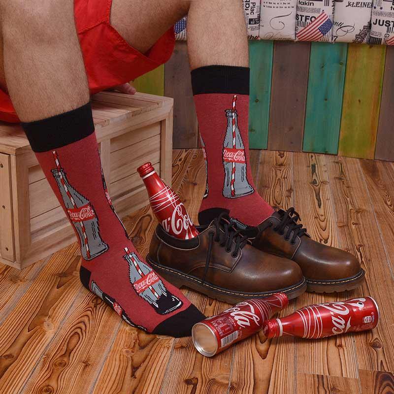 Mens Cotton Crew Crazy Fun Socks Abstract Art Novelty Hip Hop Socks - CHALIER