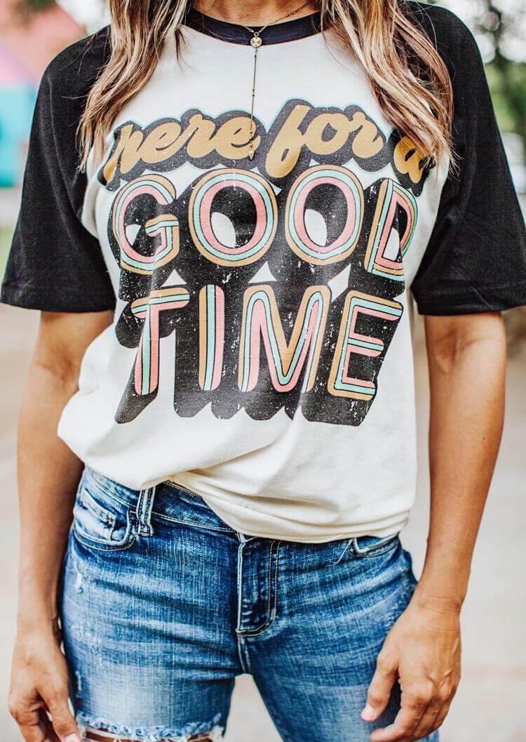 Women Letter Printed Casual Short Sleeve T-Shirt - CHALIER