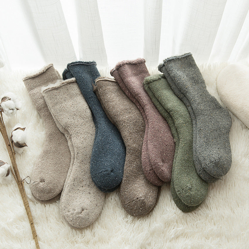Women Winter Thickening Wool Socks Snow Boots Slipper Ski Home Socks Family 7 Pairs