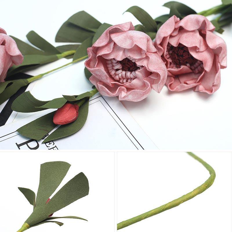 Bouquets Artificial Flowers Environmental Protection PE Leather Fake Flowers Rose Combo Home Decor Gift - CHALIER