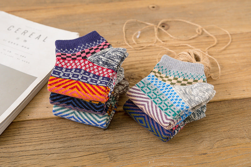 Men's Ankle Socks Retro Style 5 Pack