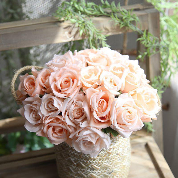 Artificial Rose Bouquet Fake Flowers For Home Office Wedding Decoration - CHALIER