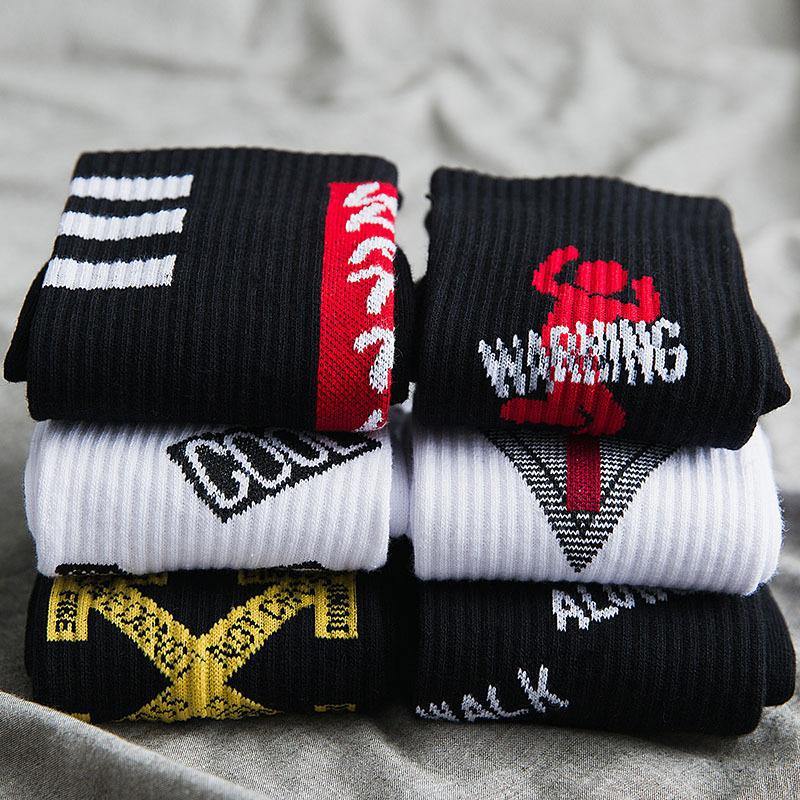 Chalier Men Athletic Socks Hip Hop Style 6 Pack - CHALIER