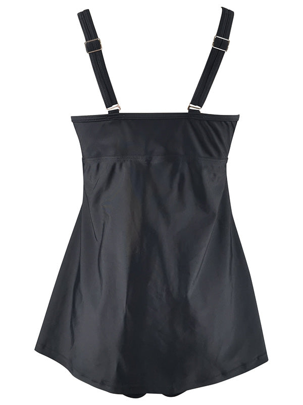 Plus Size Women Floral Prints Tankini High Waist Two-Piece Swimsuits