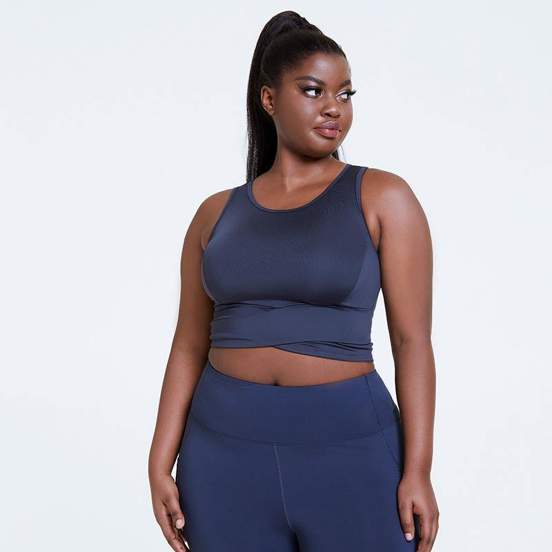 Women Plus Size Sport Bra Wireless Beauty Back Bounce Control Breathable Sport Bra Yoga Workout Fitness - CHALIER