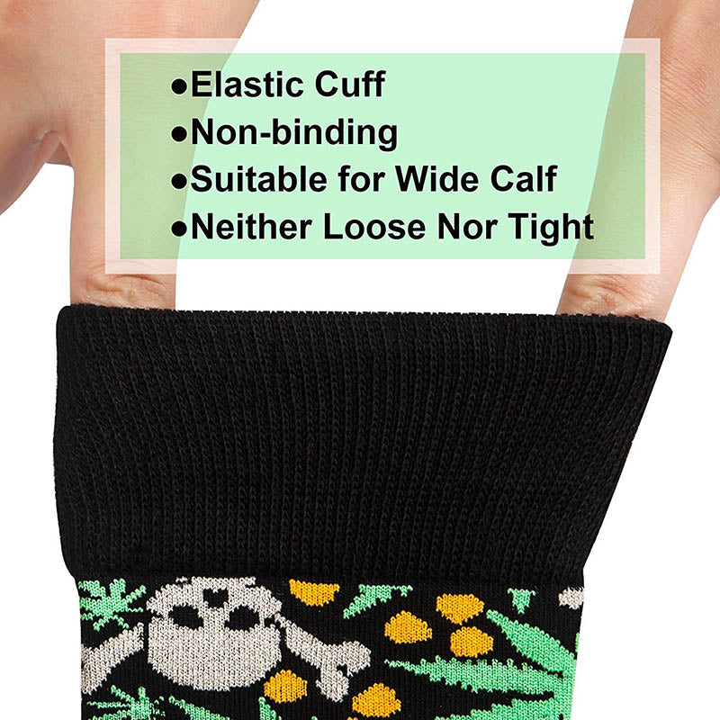 Women Cozy Socks Fun Crazy Socks Cotton Cartoon Green