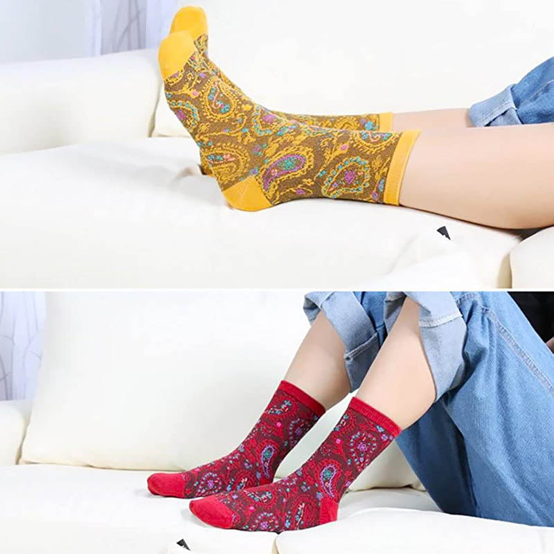 Womens Fun Printed Socks Vintage Cotton New Exotic Socks