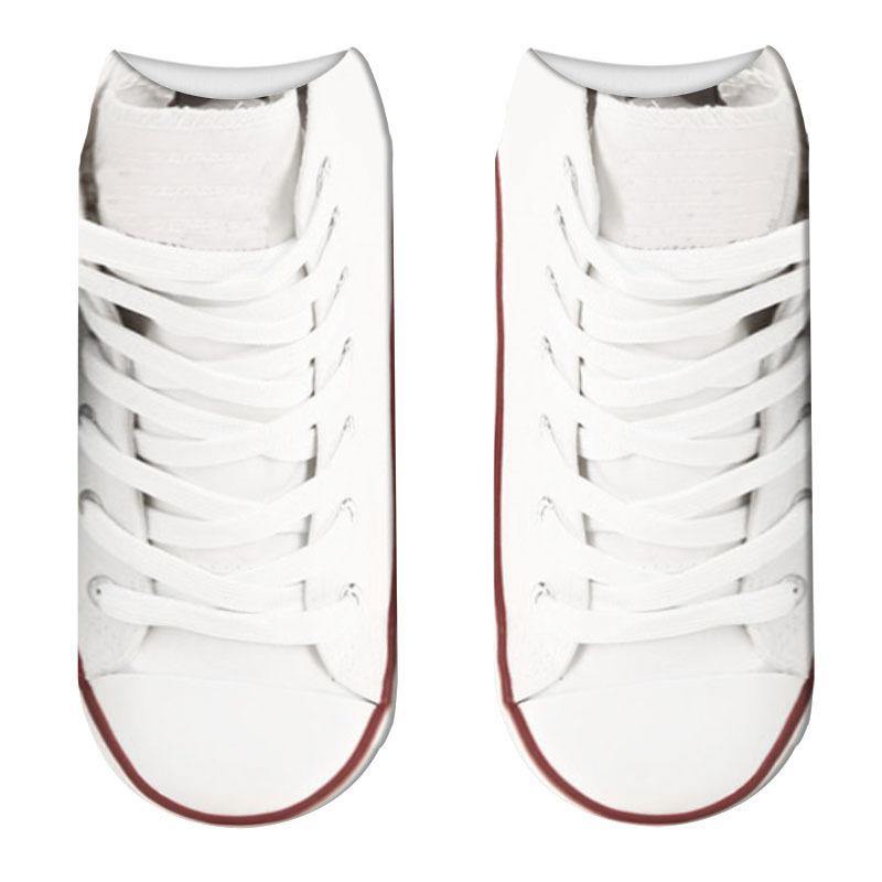 Women's Fashion Funny Crazy 3D Print Novelty Cute Casual Crew  Canvas SneakersSocks - CHALIER