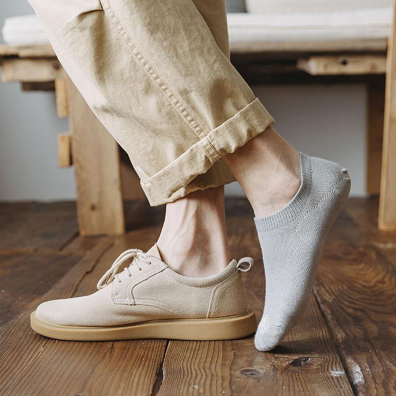 Mens Casual Socks Letter Pattern Solid Color Socks Warm Cotton Socks Set 8 Pairs - CHALIER