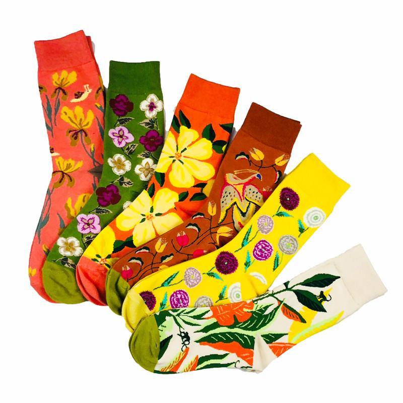 Funny Socks for Men Novelty Crazy Crew Dress Socks Cool Cute Animal Socks Set 6 Pair - CHALIER