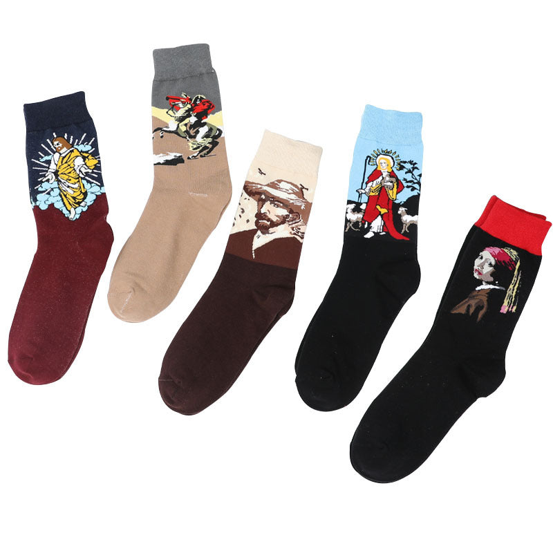 Chalier Mens Casual Crew Wool Blend Socks 5 Pairs