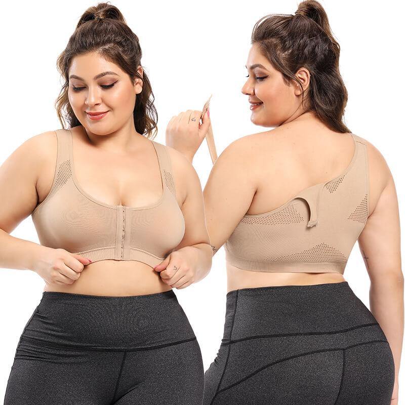 Women Plus Size Sports Bra Front Closure Nursing Bra Shaping And Correcting Posture Bra - CHALIER
