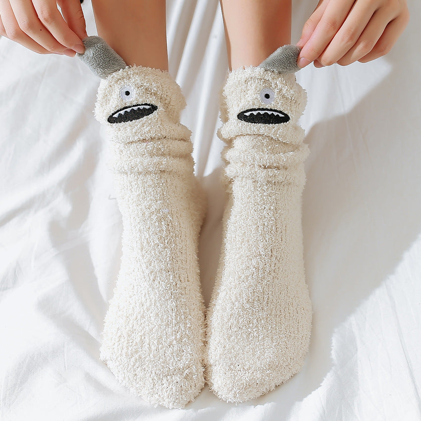 Womens Winter Warm Fuzzy Slipper Socks Cute Animals Socks Set 5 Pairs