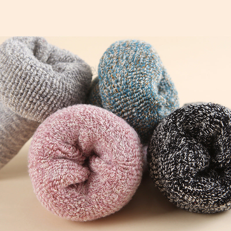 Womens Cotton Winter Knitted Thick Warm Casual Crew Socks 5 Pairs