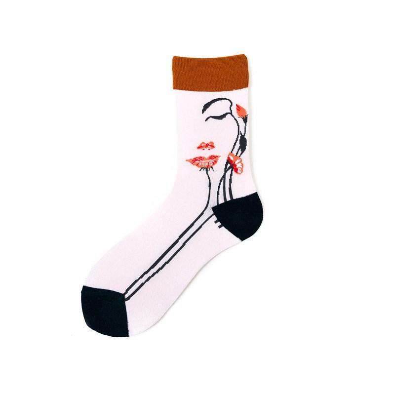 Womens Causual Fuuny Crazy Socks Set Nature Abastract Socks 5 Pairs - CHALIER