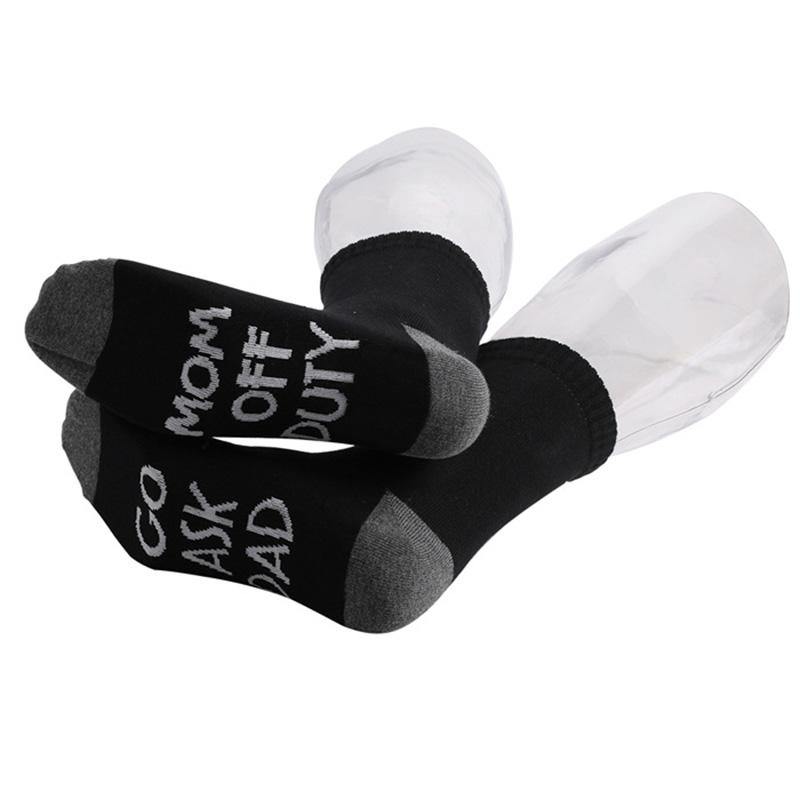 Womens Fun Letters Crew Family Socks for "MOM OFF DUTY" - CHALIER