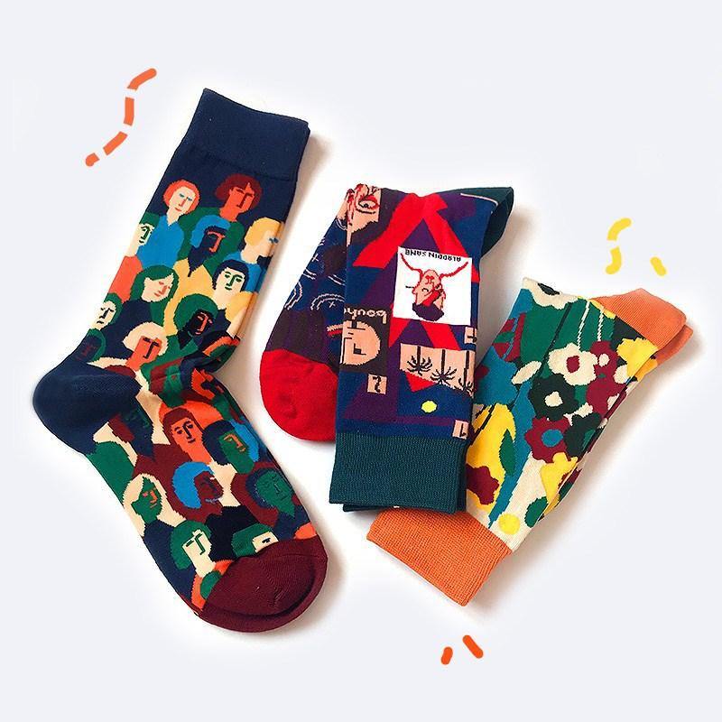 Women & Men Fashion Cotton Socks  Funny Sports Casual Crew Unisex Socks Art Portrait - CHALIER