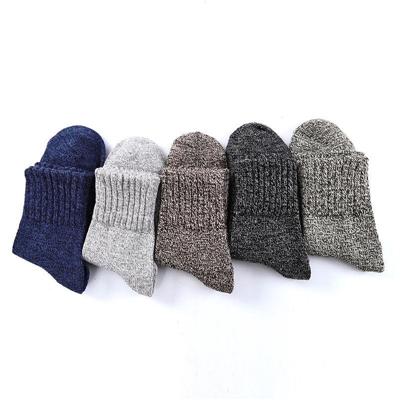 Winter Rabbit Woollen Men Crew Socks 5 Pairs