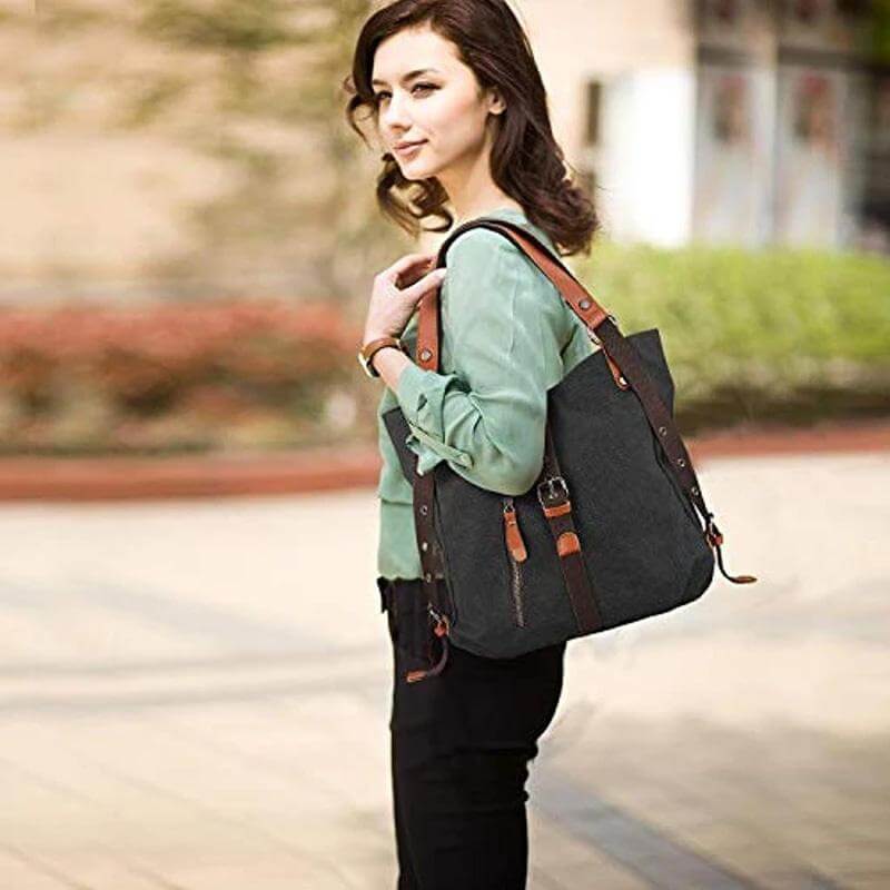 Canvas Backpack-Shoulder Bag With Extra Large Capacity