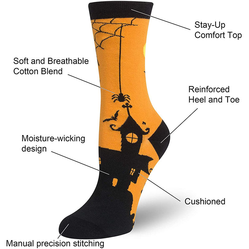 Women Socks Crazy Fun Socks Cozy Cotton Socks Orange Socks