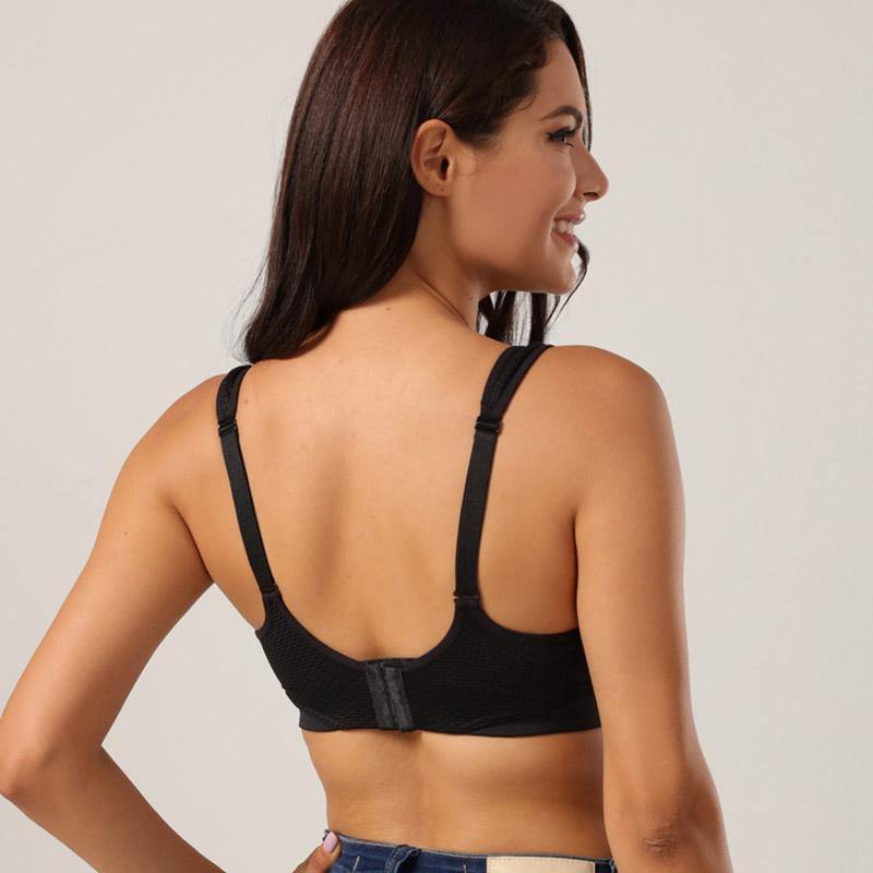 Sports Bra Fitness Shockproof Breathable Yoga Plus Size Vest Cross Shoulder Strap Steel Ring Bras - CHALIER