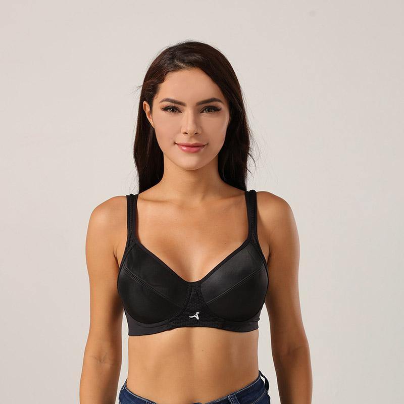 Sports Bra Fitness Shockproof Breathable Yoga Plus Size Vest Cross Shoulder Strap Steel Ring Bras - CHALIER