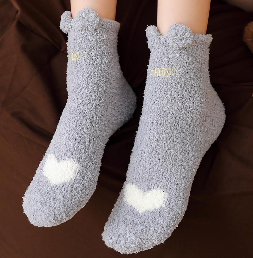Womens Winter Soft Slipper Cozy Fluffy Socks Fuzzy Love Cute Animals Socks Set Gifts - CHALIER