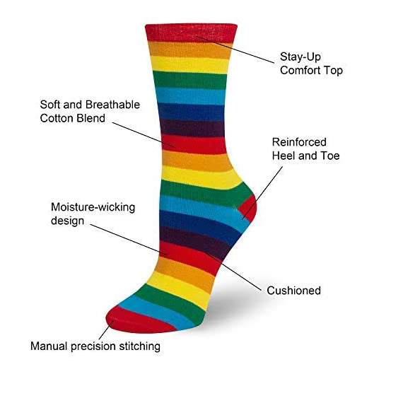 Women Cozy Socks Crazy Fun Socks Cotton Socks Rainbow