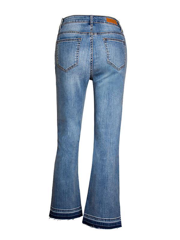 Women's Bell Bottomed Jeans Loose Wide-leg Cropped Trousers - CHALIER