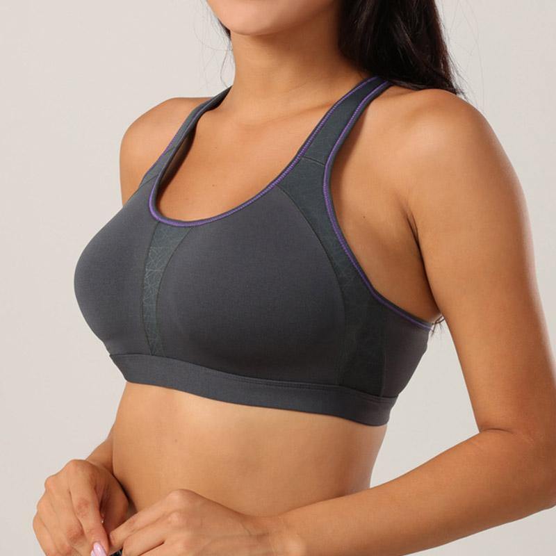 Sports Bra Full Cup High Impact Shockproof Running Fitness Yoga Beauty Back Bralette - CHALIER