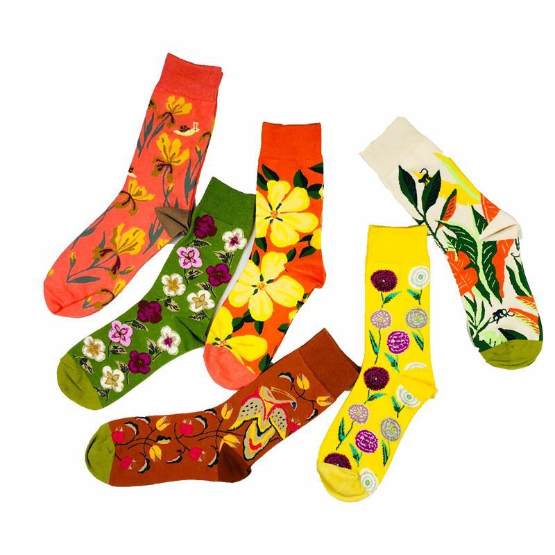 Funny Socks for Men Novelty Crazy Crew Dress Socks Cool Cute Animal Socks Set 6 Pair - CHALIER