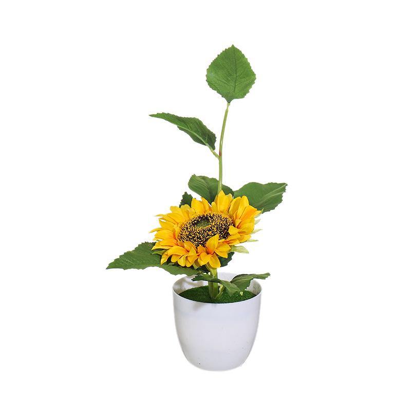 Artificial Flower Potted Fake Sunflower Indoor Decor - CHALIER