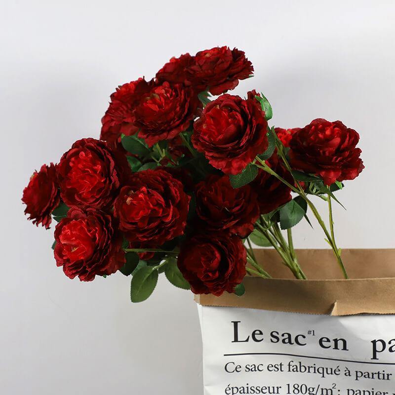 Artificial Flowers 2 PCS Fake Peony Silk Flowers  For Wedding&Home Decoration - CHALIER