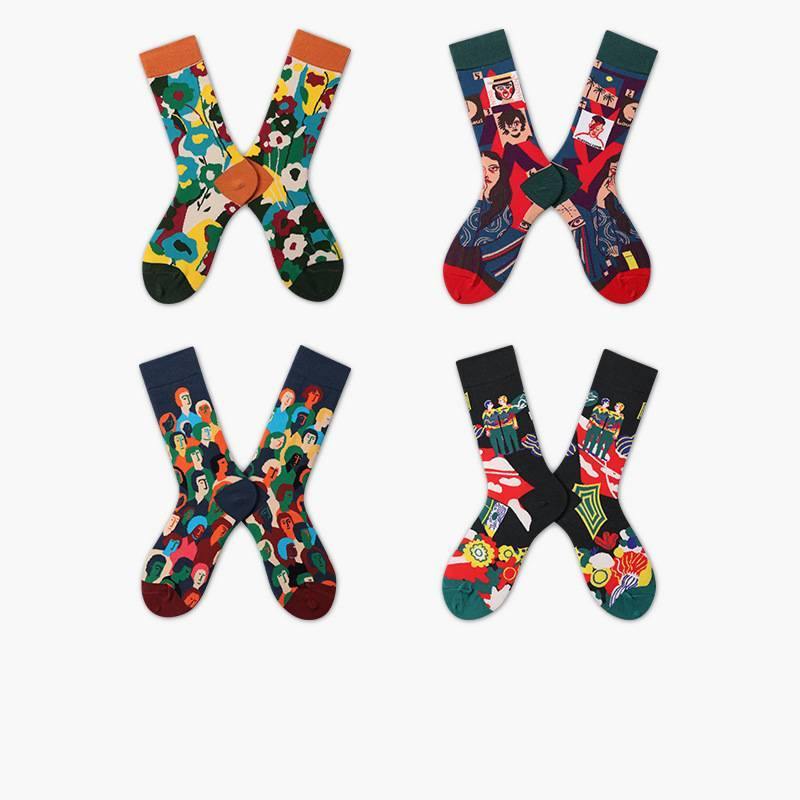 Women & Men Fashion Cotton Socks  Funny Sports Casual Crew Unisex Socks Art Portrait - CHALIER