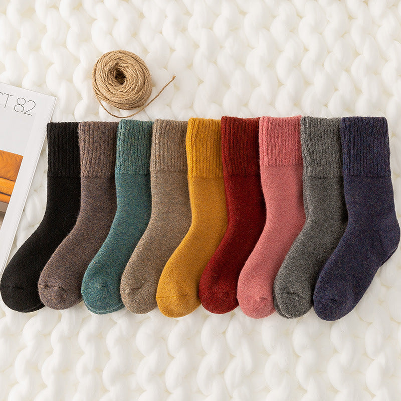 Womens Thickened Wool Winter Crew Socks 5 Pairs