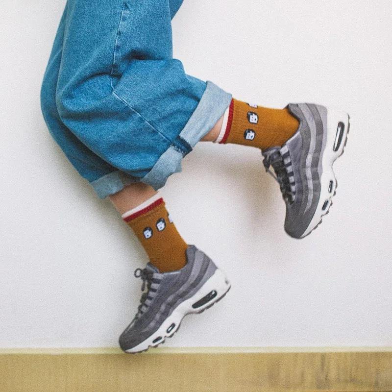 Chalier Men Crew Cotton Casual Socks Fashion Style Brown - CHALIER