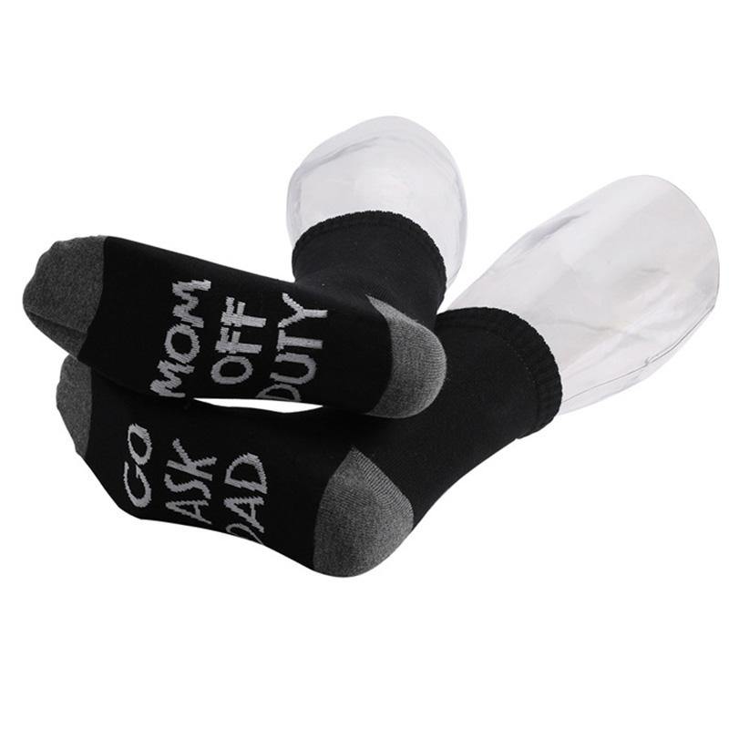 Womens Fun Letters Crew Family Socks for "MOM OFF DUTY" - CHALIER