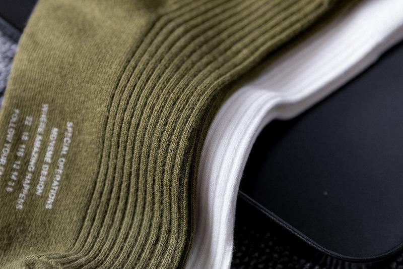 Chalier Men Casual Socks Simple Style Army Green 1 Pair - CHALIER