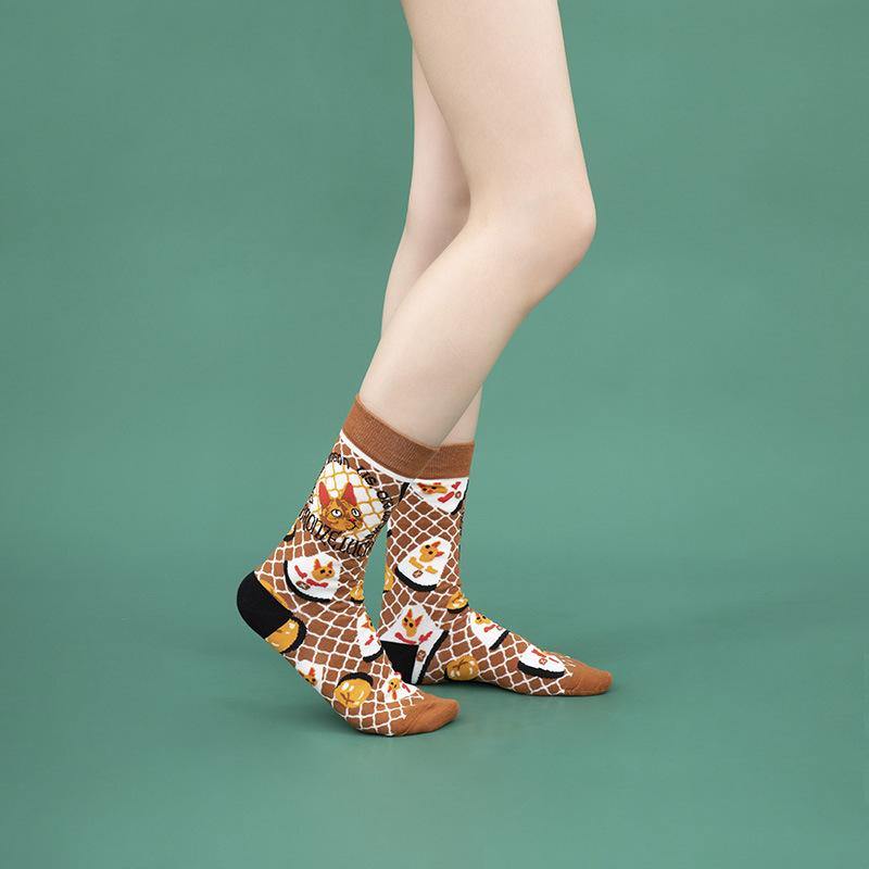 Womens Magical Retro Cat Sweet Cute Socks Lolita Socks - CHALIER