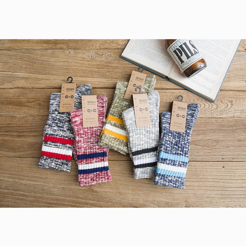 Chalier Men Winter Socks Thicken Warm Stripes 5 Pack - CHALIER