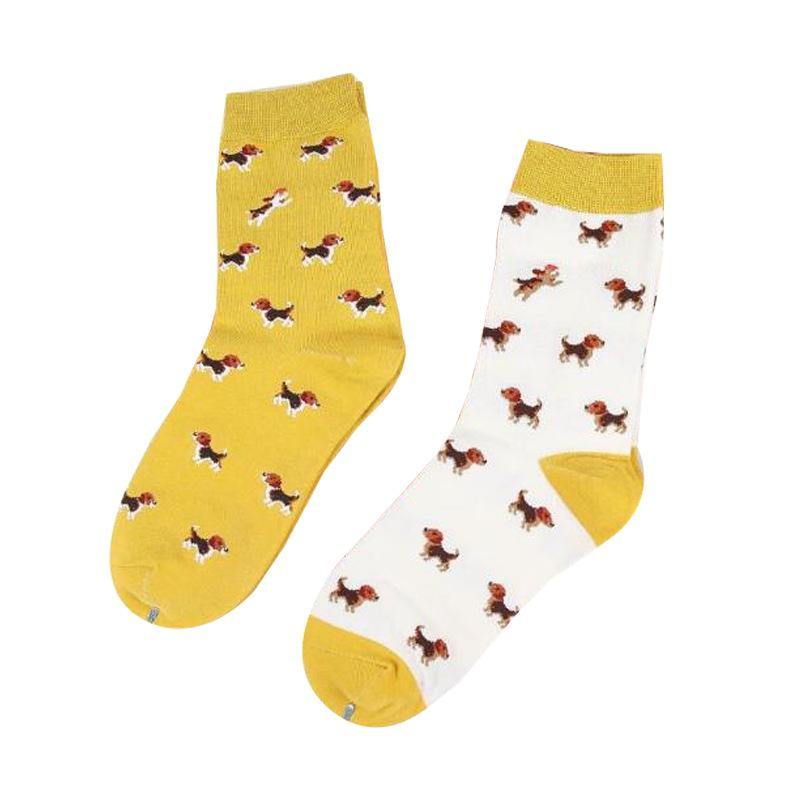 Unisex Crew Cotton Socks Dog Print Cartoon Fun Casual Novelty  Socks - CHALIER